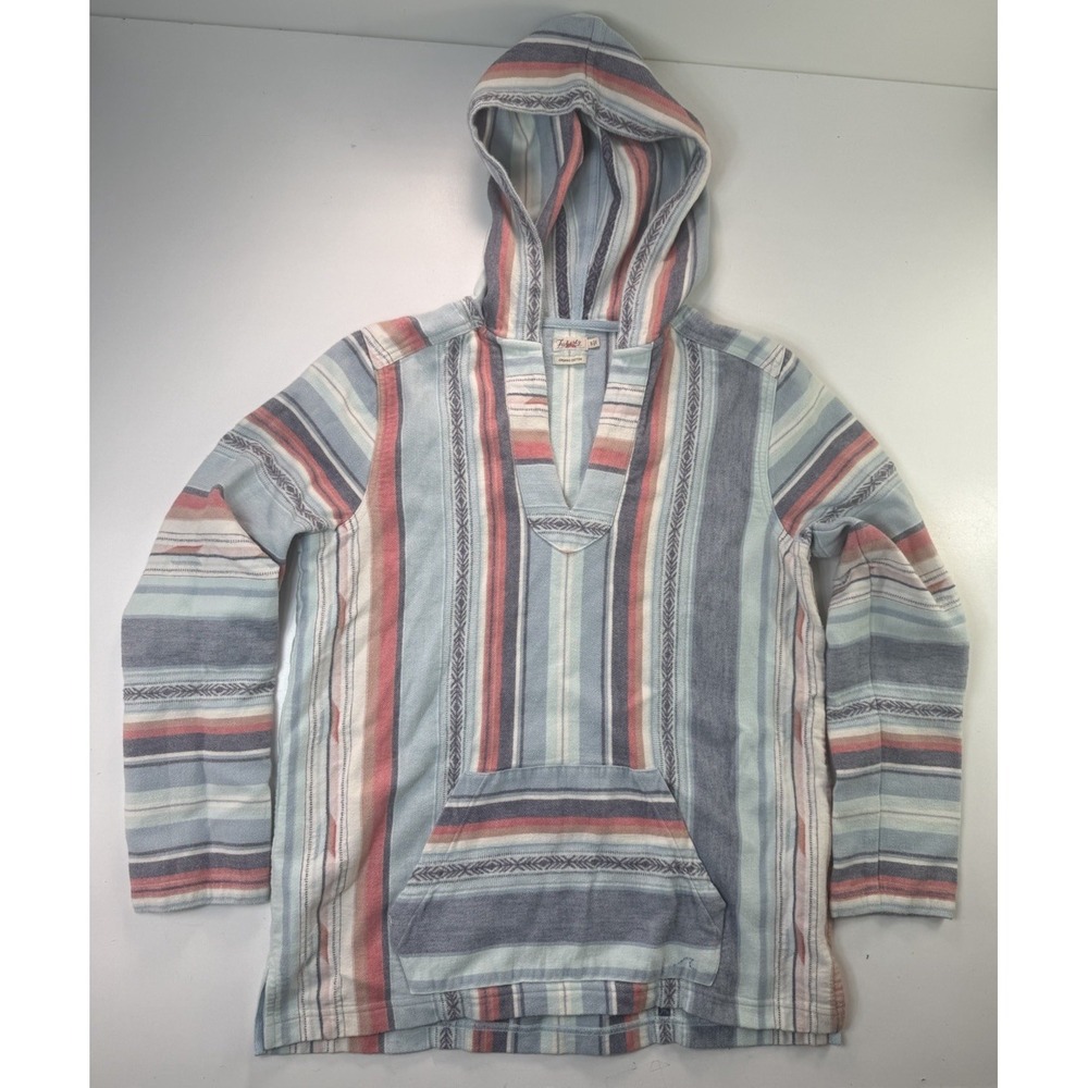 Faherty Baja Poncho Womens Small Sierra Paradise Stripes Pullover Hoodie Boho
